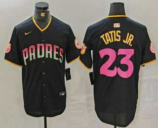 Mens San Diego Padres #23 Fernando Tatis Jr Black 20th Anniversary Cool Base Stitched Jersey